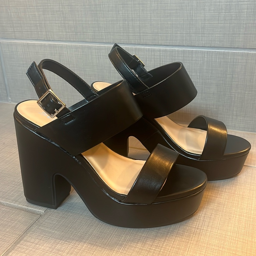 Black block heels